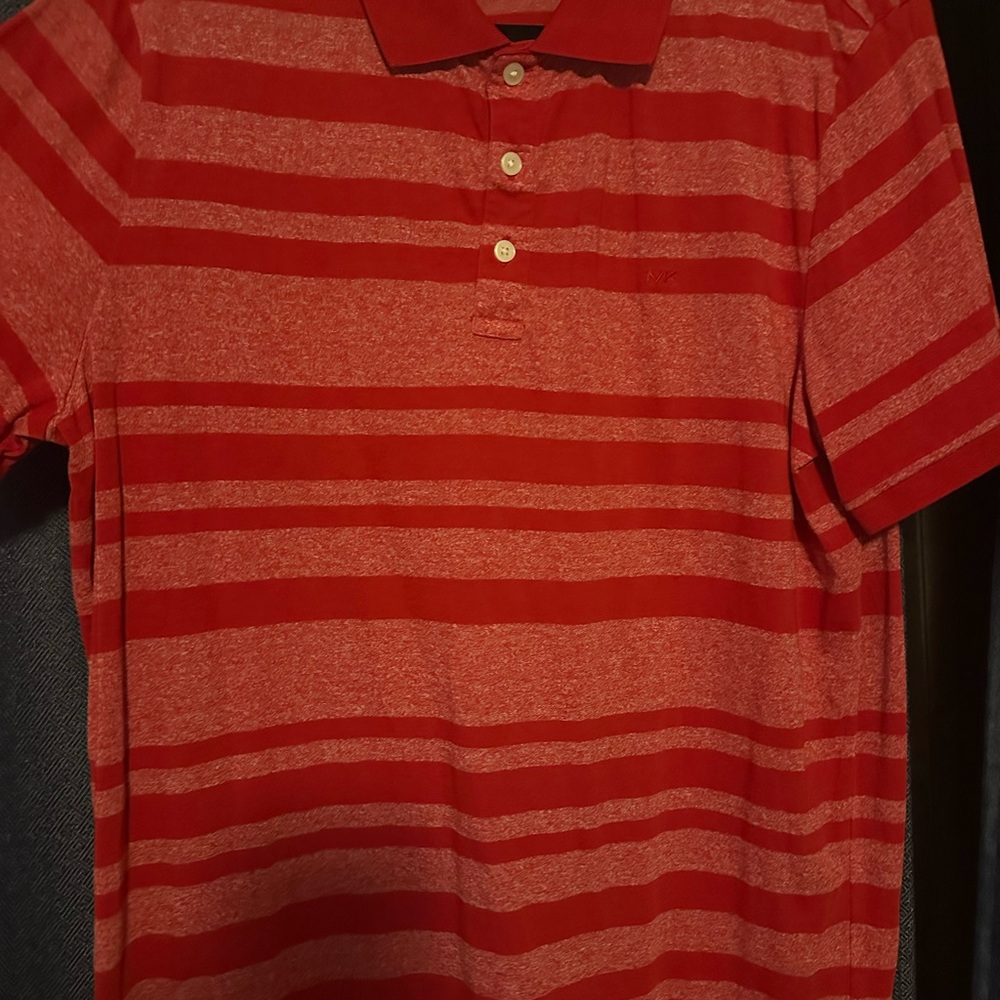 Michael Kors Red Striped Polo Shirt